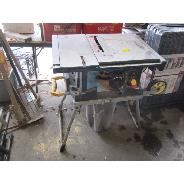 HAWKEYE LASER TABLE SAW ON FOLDING STAND & BAG