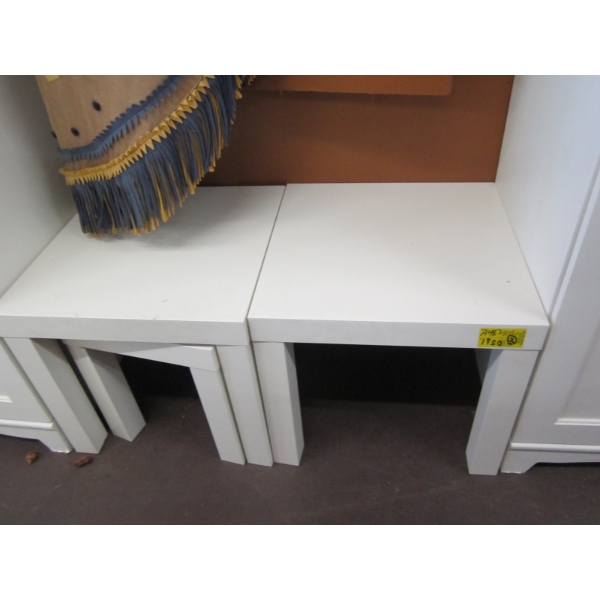 3 SM. WHITE END TABLES