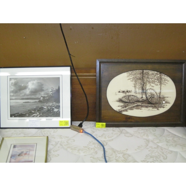PETER RAMAS FRAMED WEST COAST PHOTO & WAGON WHEEL PRINT