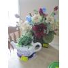 Image 1 : 2 PLANTERS W/ARTIFICIAL FLOWERS