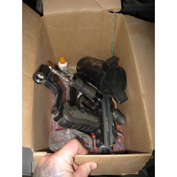 PAINTBALL GUN W/ASST. TANKS, BALLS, ETC.