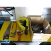 Image 6 : 2 BOXES MISC. TOOLS, BRACKETS, TARP, FLOOR MATS, ETC.