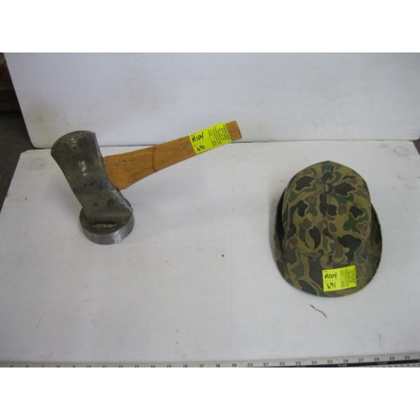 DECORATIVE AXE & CAMMO HAT