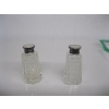 Image 1 : SALT & PEPPER SHAKERS W/STERLING LIDS