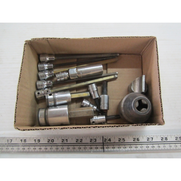 ASST. SNAP ON LONG HEX KEY SOCKETS, ETC.