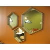 Image 1 : 3 PIECE WOOD FRAMED HEXAGON MIRROR SET