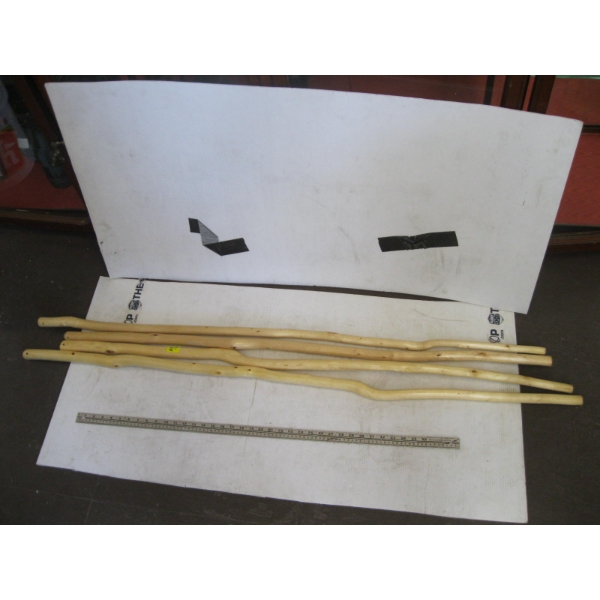 4 VARNISHED WALKING STICKS