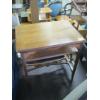 Image 1 : OAK SM. TABLE W/STRETCHER BASE & LOWER SHELF