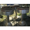 Image 1 : 4 CHROME & RED 50s STOOLS
