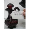 Image 2 : DECORATIVE GLASS - AVON RUBY GLASS, GLASS VASE & BLACK GLASS FRUIT BOWL