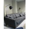 Image 2 : GREY SOFA W/WOOD TRIM BASE