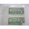 Image 1 : 2-1954 CDN $1 BILLS