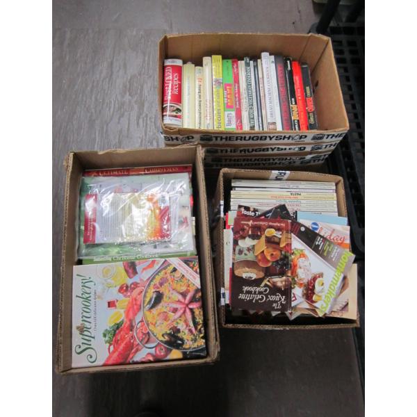 3 BOXES OF COOKBOOKS