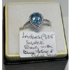 Image 1 : LADIES .925 SILVER RING W/BLUE STONE & CLEAR STONES, SZ 7 1/2