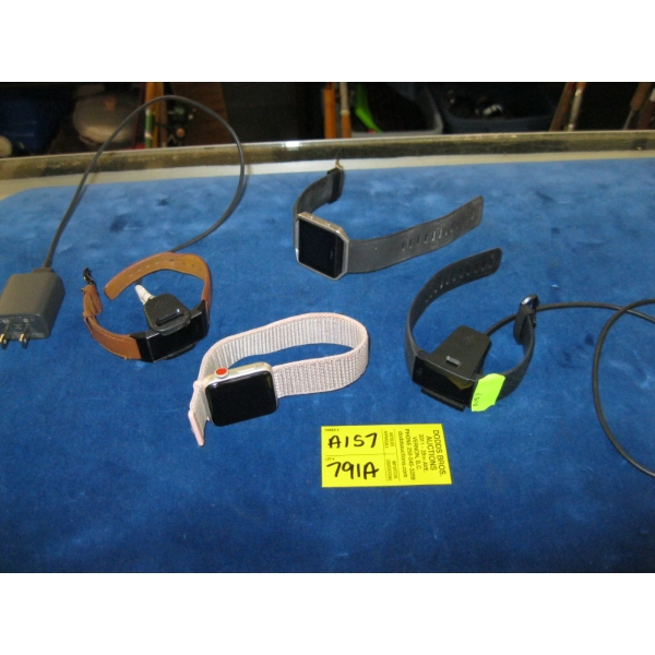MISC. FITBIT, SMART WATCHES - 2 W/CHARGER, 2 WITHOUT (UNKNOWN CONDITION)