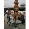 Image 1 : ROUND GLASS TOP PATIO TABLE W/UMBRELLA & STAND