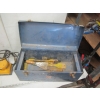 Image 2 : BLUE METAL TOOLBOX W/MISC. PALM SANDERS, ETC.