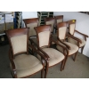 Image 1 : SET OF 7 WOOD FRAMED UPHOLSTERED DINING CHAIRS