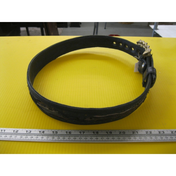 LEATHER BELT W/CHAIN BUCKLE
