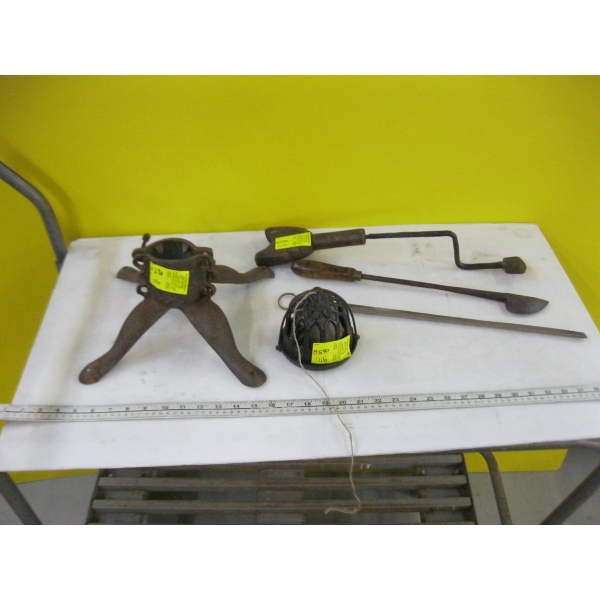 VINTAGE CHRISTMAS TREE STAND & TOOLS