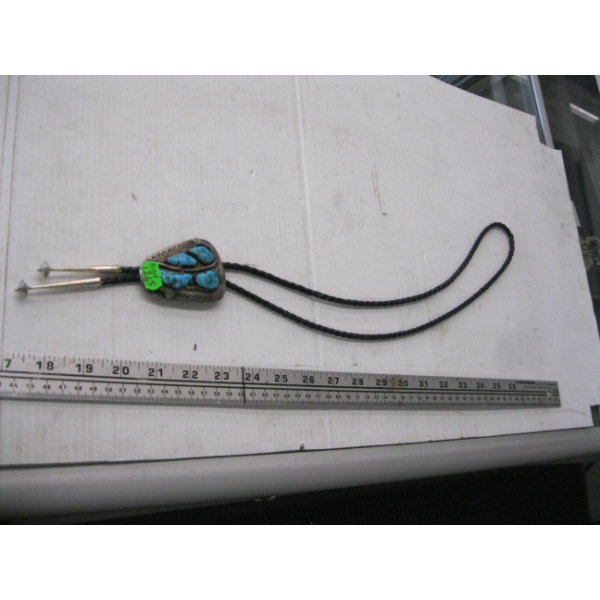 SILVER & TURQUOISE NAVAJO NECKTIE