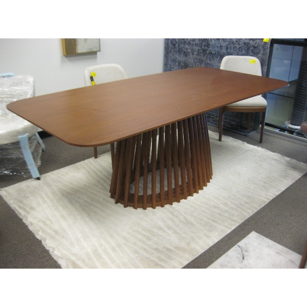 200CM CASA WALNUT SINGLE PEDESTAL TABLE