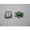 Image 1 : 2 SILVER & TURQUOISE NAVAJO BELT BUCKLES