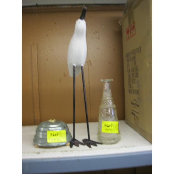BIRD, GLASS VASE & MUSIC BOX