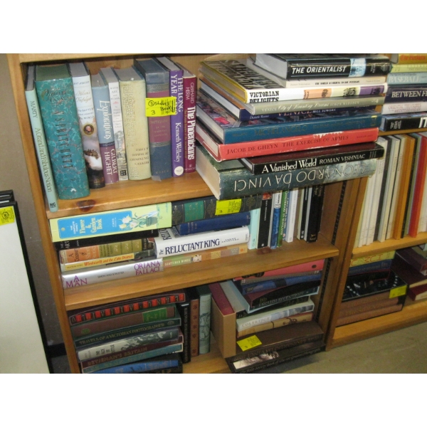3 SHELVES OF ASST. HARDCOVER BOOKS