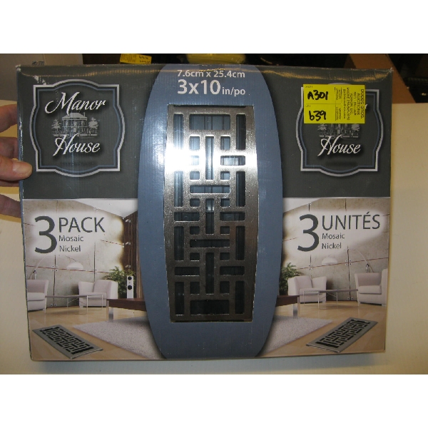 3 PACK OF NICKEL PLATES FURNACE GRATES