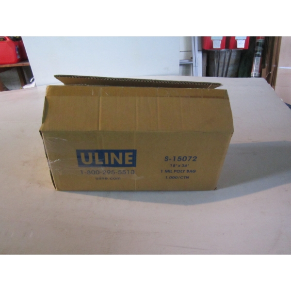 BOX OF PLASTIC BAGS, 18X36"