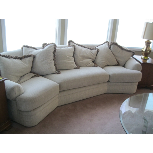 LG. CURVED SOFA W/PILLOWS
