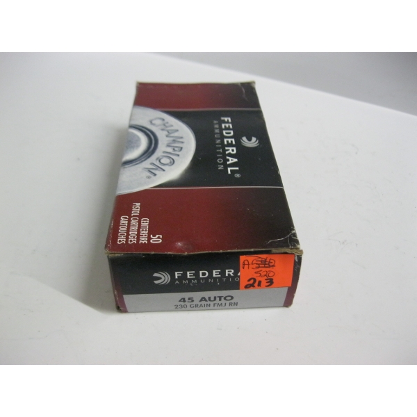 FEDERAL 45 AUTO 230GRS FMJ RN|1X50 CENTERFIRE CARTRIDGES