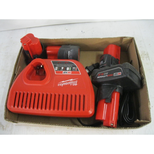 MILWAUKEE CHARGER W/BATTERIES