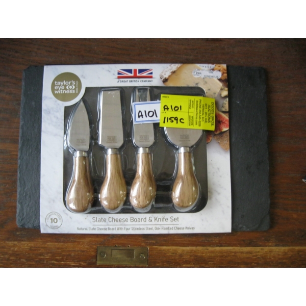 SLATE CHEESE BOARD & KNIFE SET - NEW