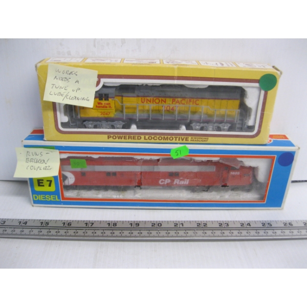 CP RAIL ENGINE - NO DCC & A UNION PACIFIC HO SCALE ENGINE - NEEDS TUNE UP, LUBE & CLEANING