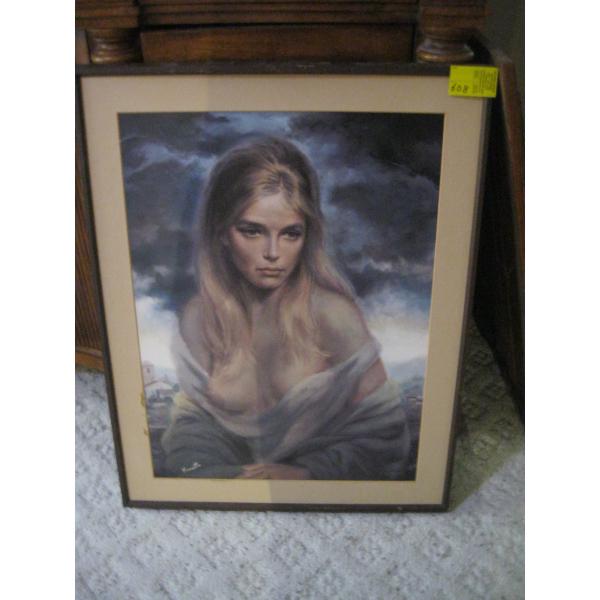 FRAMED PORTRAIT OF YOUNG GIRL