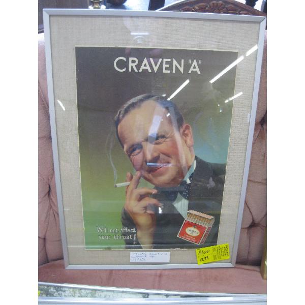 FRAMED CRAVEN A ADVERTISING BOARD
