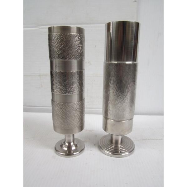2 METAL VASES