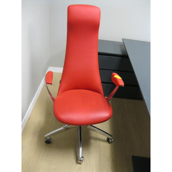 RED & CHROME BASED OFFICE CHAIR