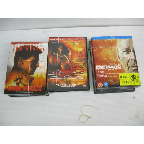 ASST. DVDs - DIE HARD, MISSION IMPOSSIBLE, ETC.