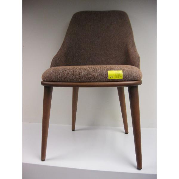 RED TINGE WOOD FRAMED DINING CHAIR