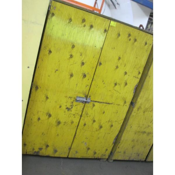 YELLOW 2 DOOR WOODEN STORAGE CABINET