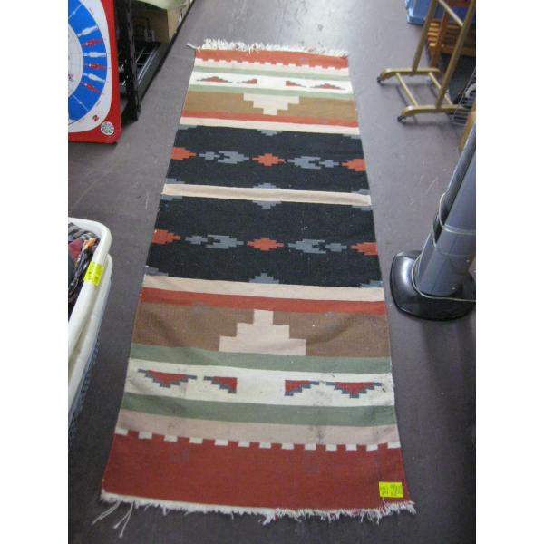 LONG WOVEN RUG, APPROX. 8'X3'