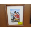 Image 1 : SM. FRAMED PRINT OF INUIT GIRL W/PUPS