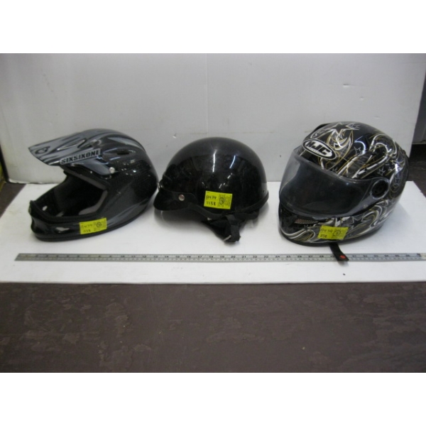 3 MOTORCYCLE HELMETS