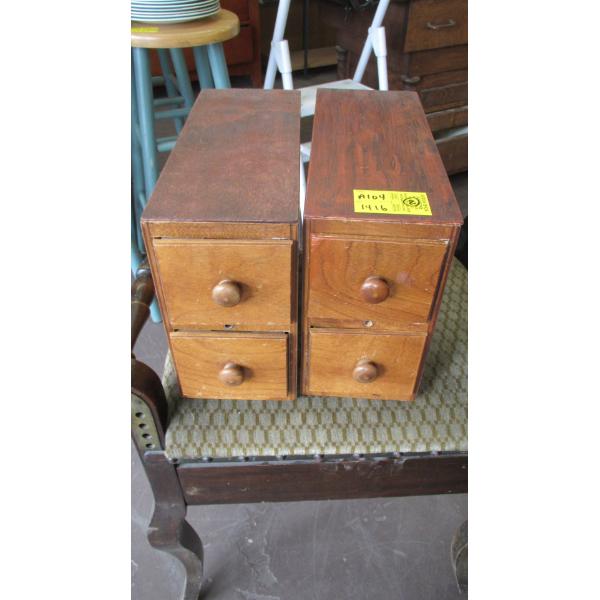 4 SM. WOODEN CARD FILE DRAWERS