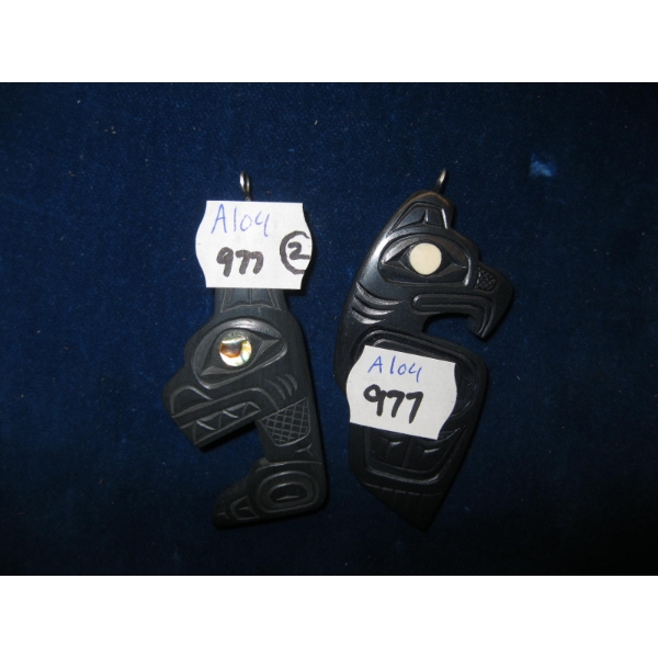 2 ARGILLITE PENDANTS