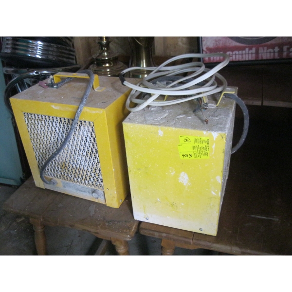 2 - 220V CONSTRUCTION HEATERS - NEED PLUGS