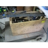 Image 1 : WOODEN BOX W/MISC. CONTENTS: EXTENSION BARS, VISE, ETC.